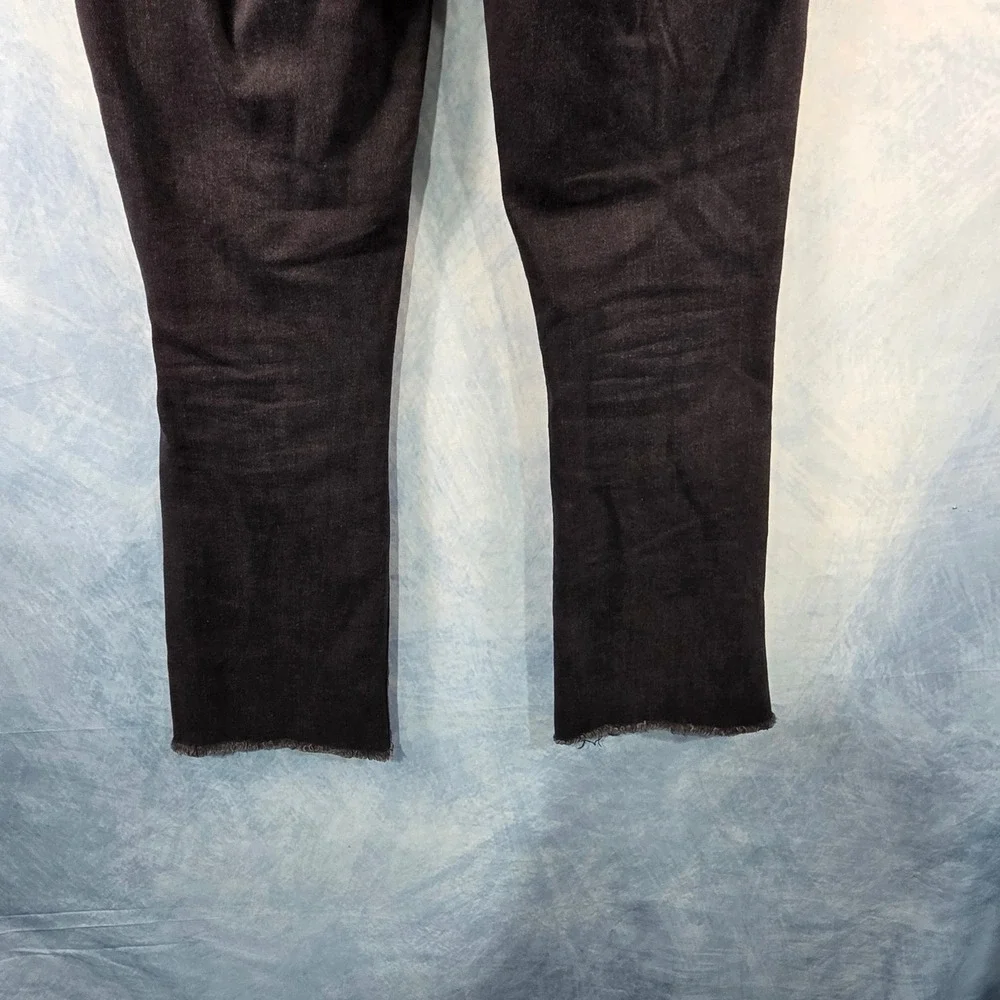 MOTHER Hustler Ankle Fray High Rise Flare‎ Jeans Faded Black Size 25